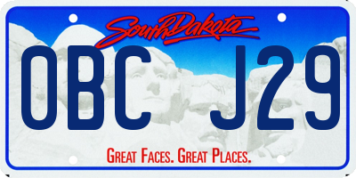 SD license plate 0BCJ29