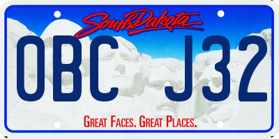 SD license plate 0BCJ32
