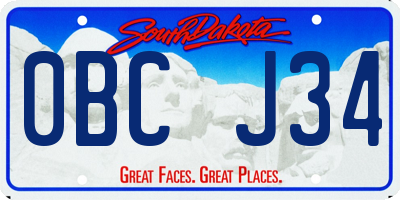 SD license plate 0BCJ34