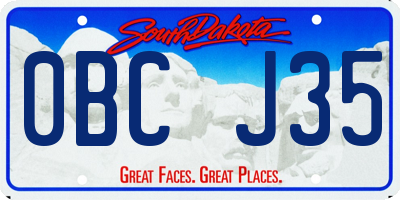 SD license plate 0BCJ35
