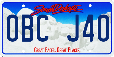 SD license plate 0BCJ40
