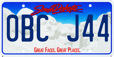 SD license plate 0BCJ44