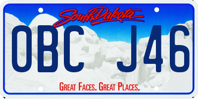 SD license plate 0BCJ46