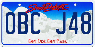 SD license plate 0BCJ48