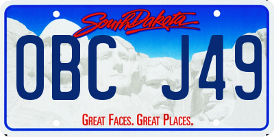 SD license plate 0BCJ49