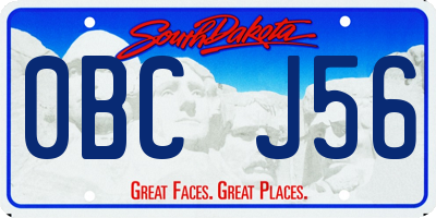 SD license plate 0BCJ56