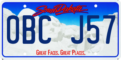 SD license plate 0BCJ57