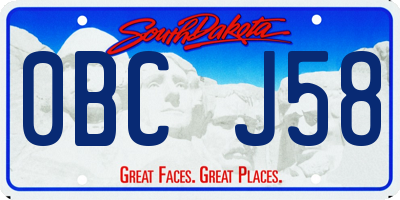 SD license plate 0BCJ58