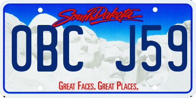 SD license plate 0BCJ59