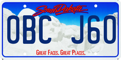 SD license plate 0BCJ60
