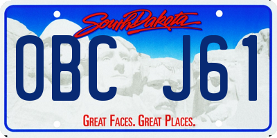 SD license plate 0BCJ61