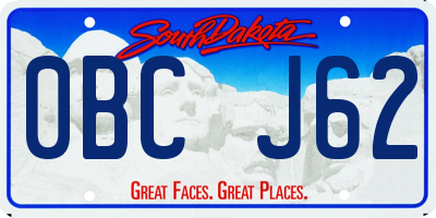 SD license plate 0BCJ62