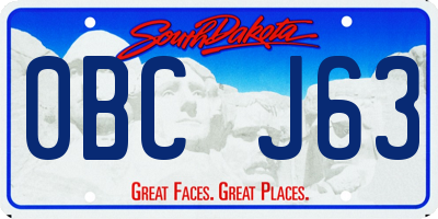SD license plate 0BCJ63