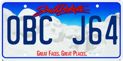 SD license plate 0BCJ64