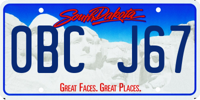 SD license plate 0BCJ67