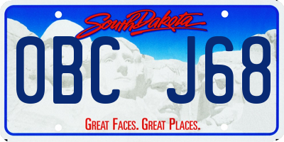 SD license plate 0BCJ68