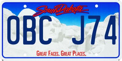 SD license plate 0BCJ74