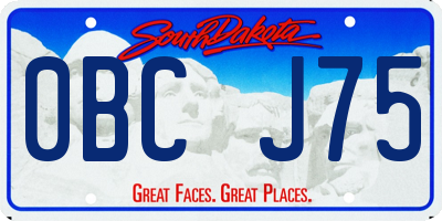 SD license plate 0BCJ75
