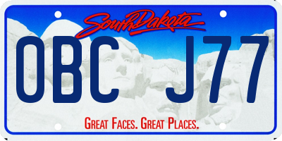 SD license plate 0BCJ77
