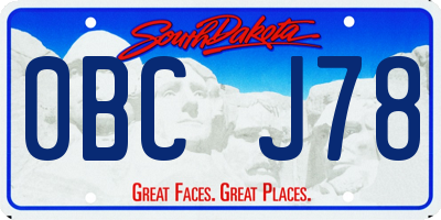 SD license plate 0BCJ78