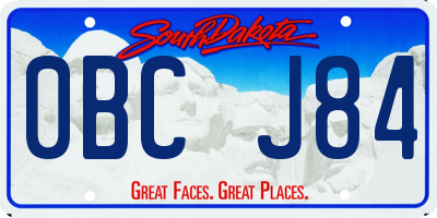SD license plate 0BCJ84