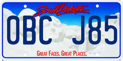 SD license plate 0BCJ85