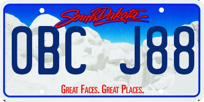 SD license plate 0BCJ88