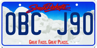 SD license plate 0BCJ90