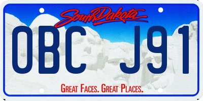 SD license plate 0BCJ91