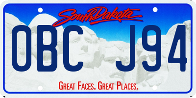 SD license plate 0BCJ94