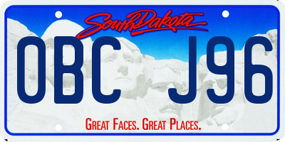 SD license plate 0BCJ96