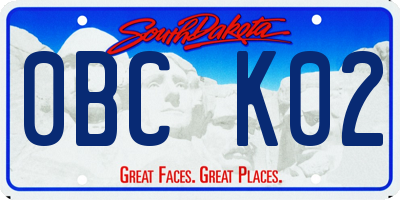 SD license plate 0BCK02