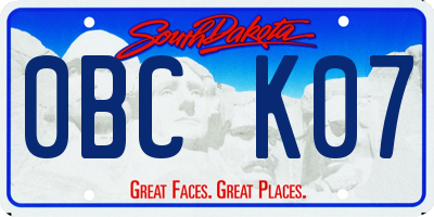 SD license plate 0BCK07