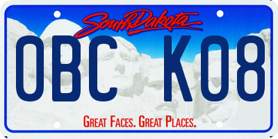 SD license plate 0BCK08