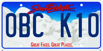 SD license plate 0BCK10