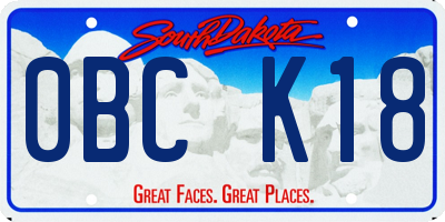 SD license plate 0BCK18