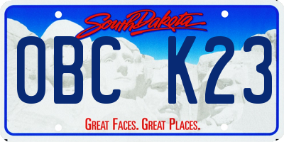 SD license plate 0BCK23