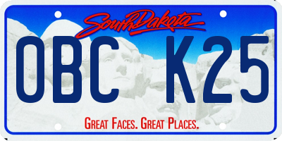 SD license plate 0BCK25