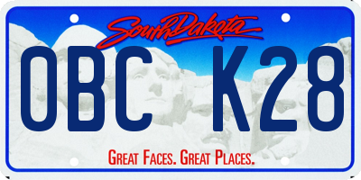 SD license plate 0BCK28