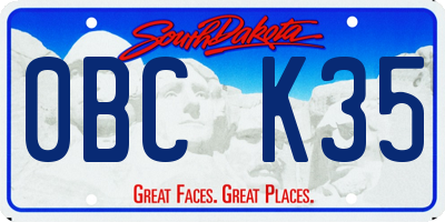 SD license plate 0BCK35