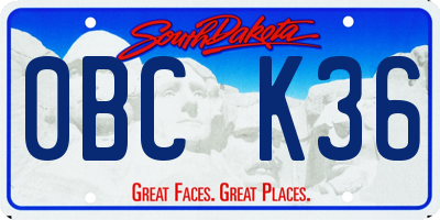 SD license plate 0BCK36