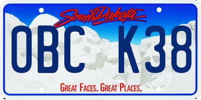 SD license plate 0BCK38