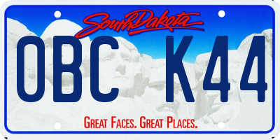 SD license plate 0BCK44
