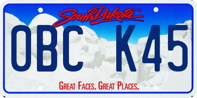 SD license plate 0BCK45