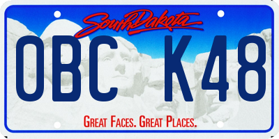 SD license plate 0BCK48