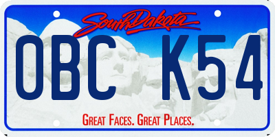 SD license plate 0BCK54