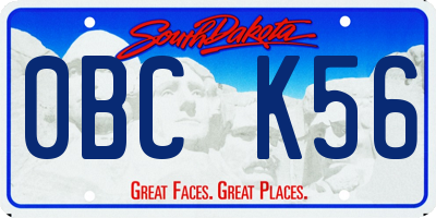 SD license plate 0BCK56