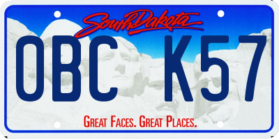 SD license plate 0BCK57