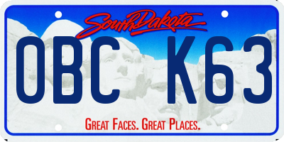 SD license plate 0BCK63