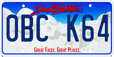 SD license plate 0BCK64